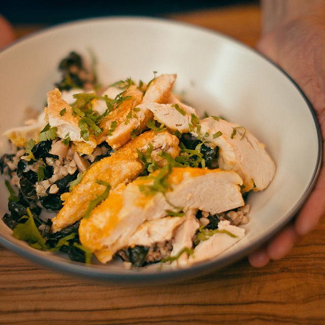 Gourmet Made Easy | Chicken, Mushroom, and Kale Medley