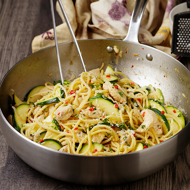 Chicken zucchini Spaghetti Recipe: One-Pan Easy Weeknight Dinner