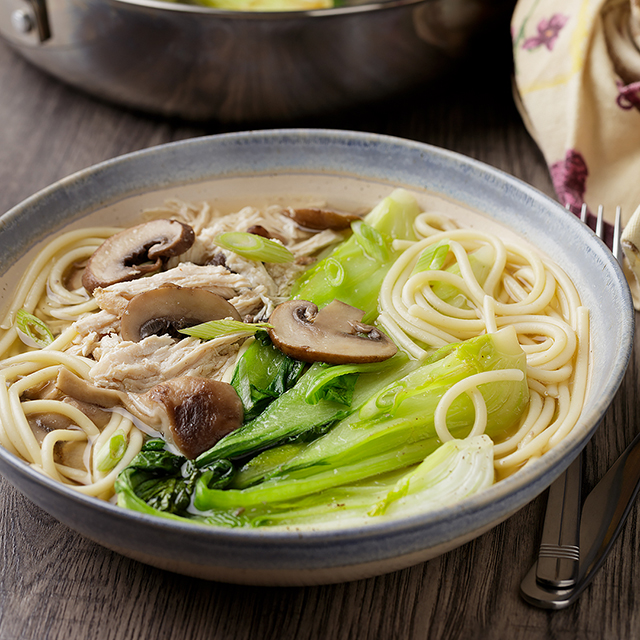 Easy Chicken Noodle Soup recipe|Asian inspired Chicken Breast, Mushroom, Pak Choi, Spaghetti Broth