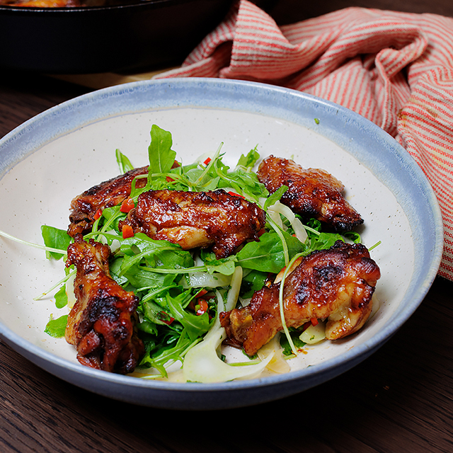 Sticky Honey wings with Fennel Zing