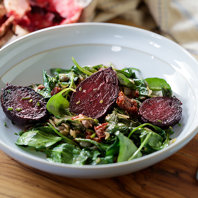 Harmony on the Plate | Salt-Baked Beetroot Tango with Sauteed Spinach