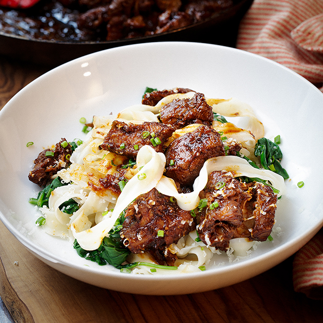 Chinese-Inspired Sticky Pork Rib Pasta | A Culinary Adventure