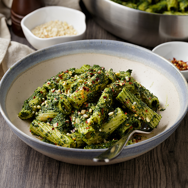 Vegan Comfort in a Bowl | Savory Cavolo Nero Pesto Rigatoni
