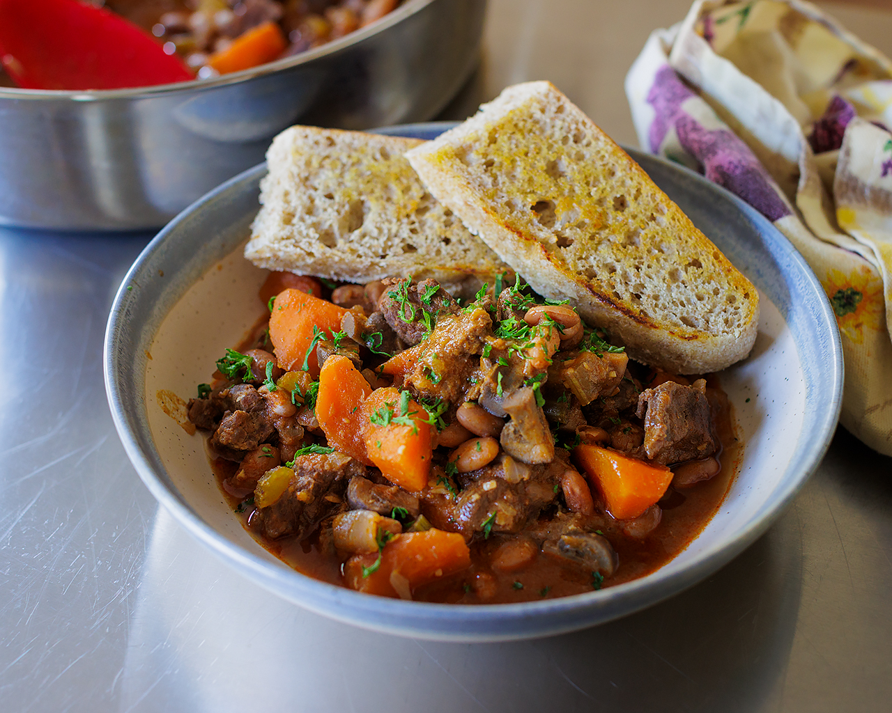 Easy beef and pinto bean stew