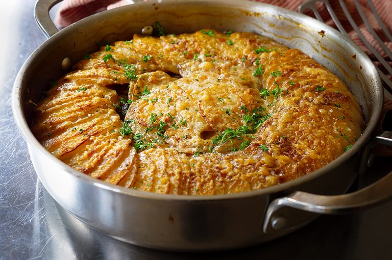 Smoky Garlic & Mushroom Tweaked Boulangère Potatoes