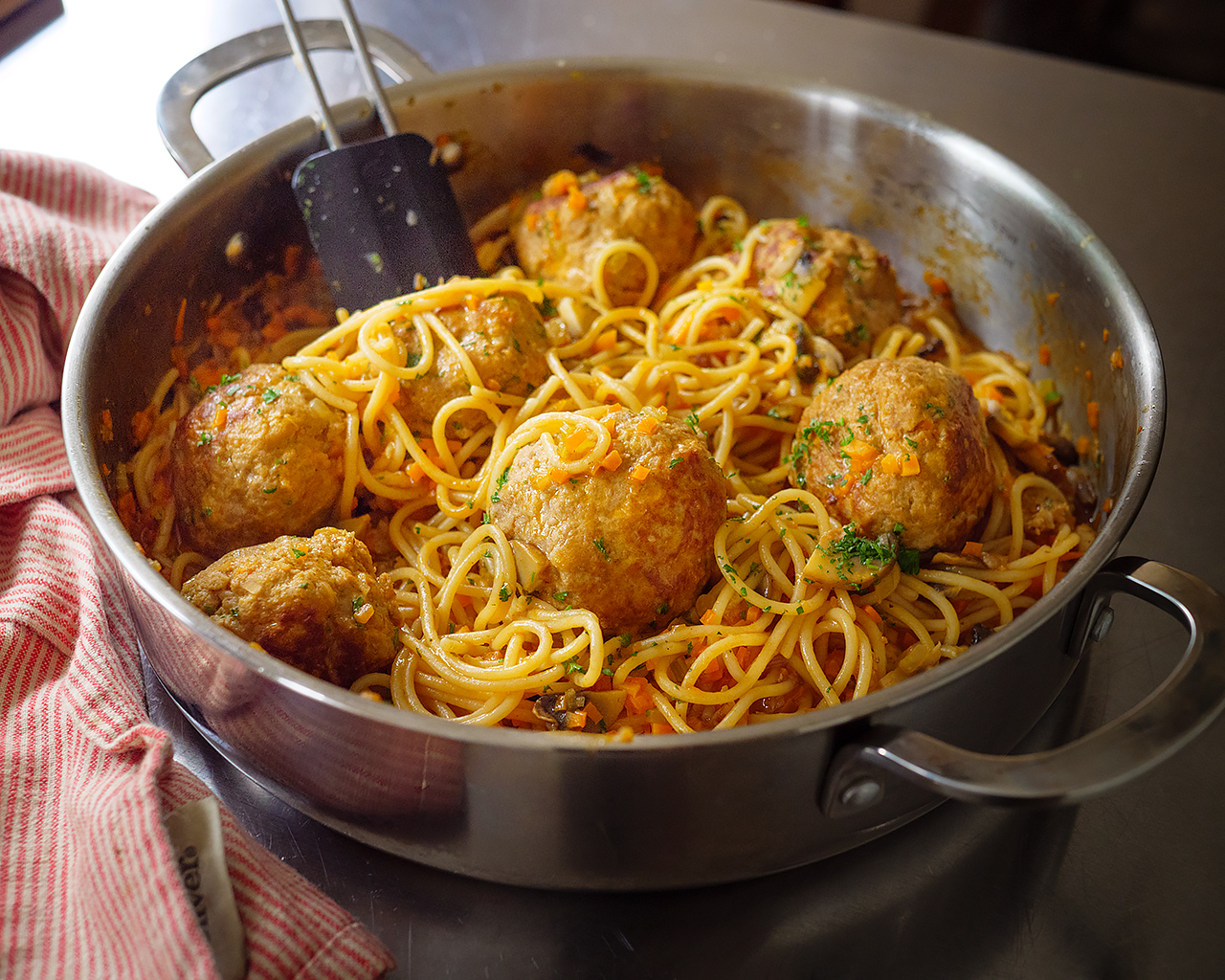 One-Pot Pork Meatball Spaghetti | Comfort on a Budget