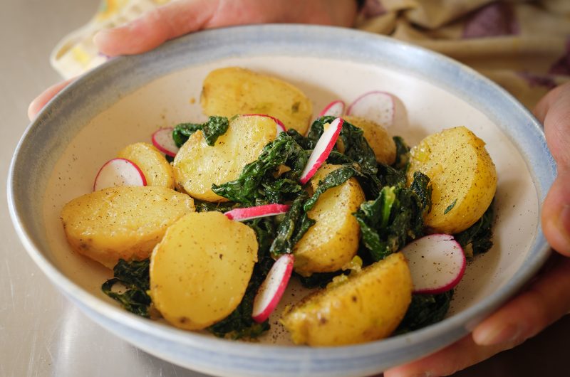 Easy Vegan Potato Salad | Spring Recipe with Garlic, Miso & Kale