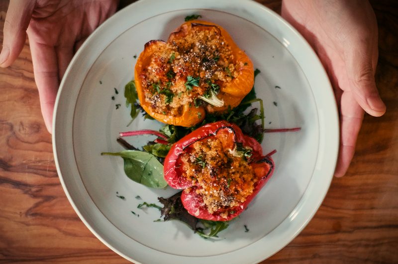 Stuffed Bell Peppers with Miso Couscous