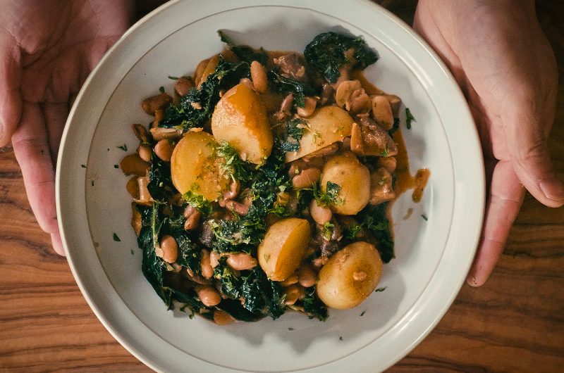  Vegan Pinto Bean & Mushroom baby potatoes Stroganoff-Style stew