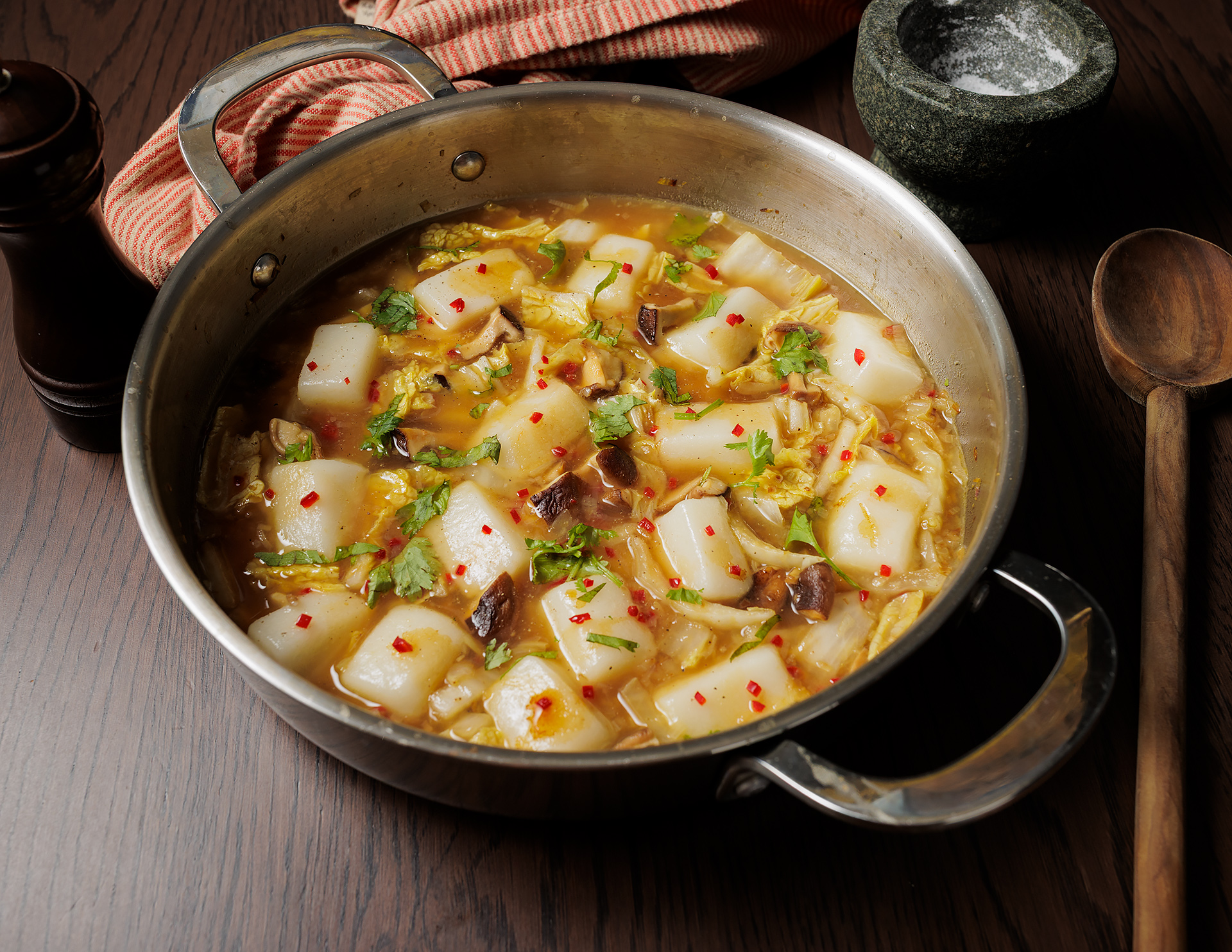 Japanese rice cake broth