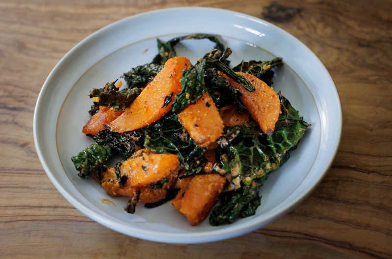 Spicy Roasted Sweet Potato & Cavolo Nero Bowl