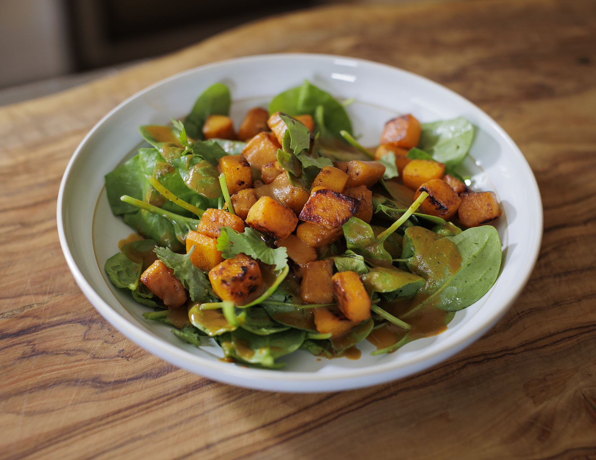 Spiced Butternut Squash Bowl with Miso Coconut Sauce